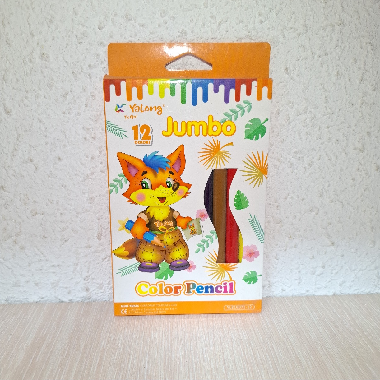 Карандаши цветные толстые Yalong Jumbo 12 цветов